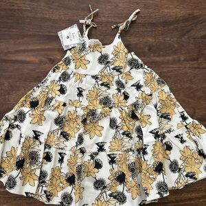 KATE QUINN Spaghetti Tie Prairie Dress Cream Retro Floral
